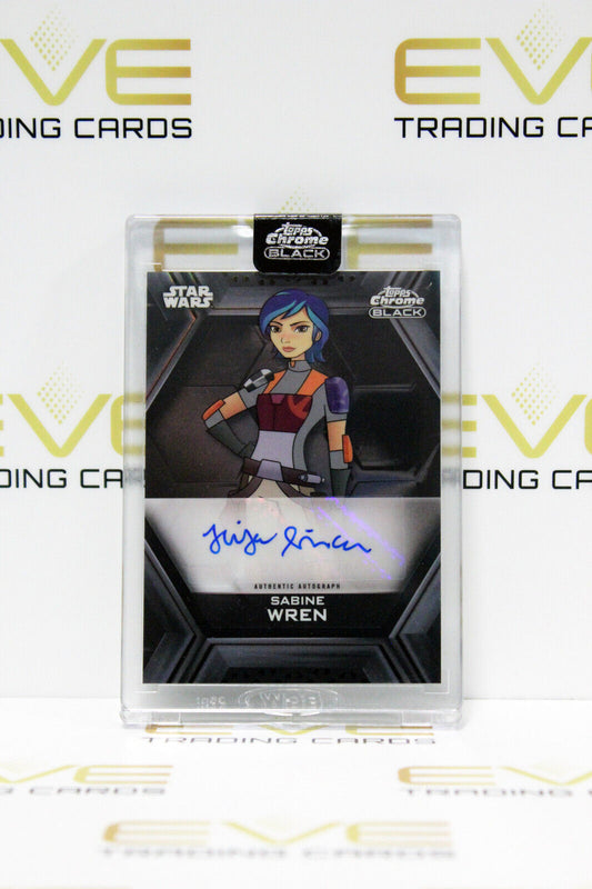 Topps Chrome Black Star Wars Tiya Sircar/Sabine Wren Autographed Slabbed Card