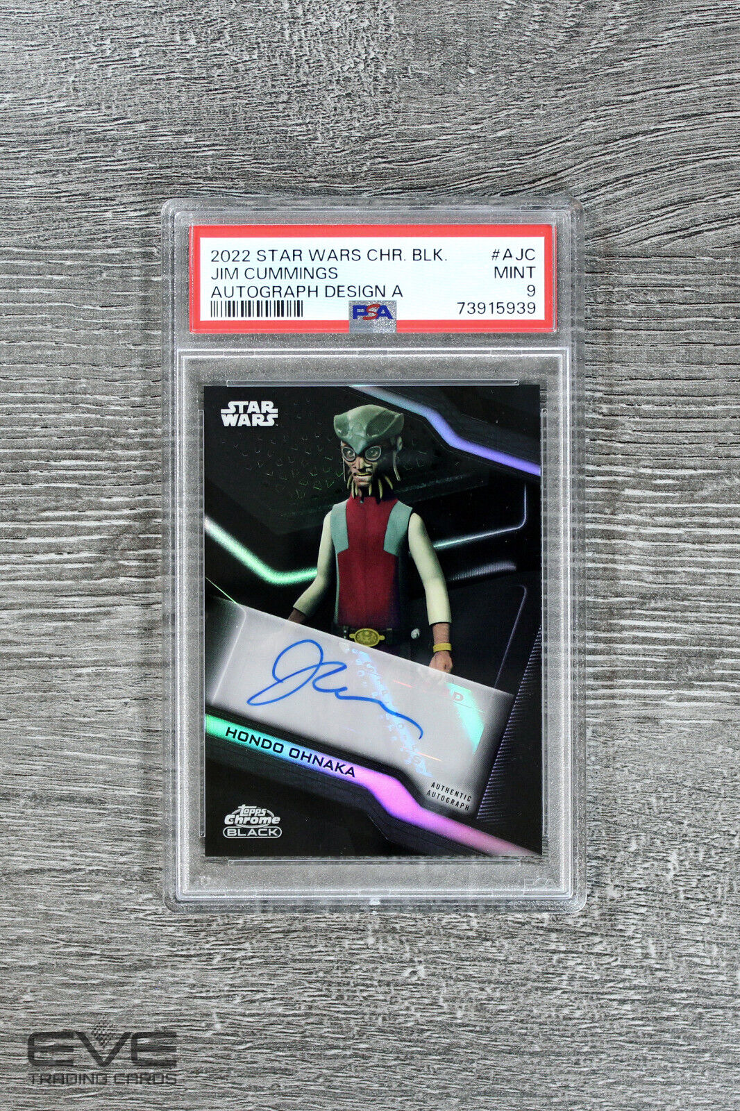 2022 Topps Star Wars Chrome Black #A-JC Jim Cummings Hondo Ohnaka Auto - PSA 9