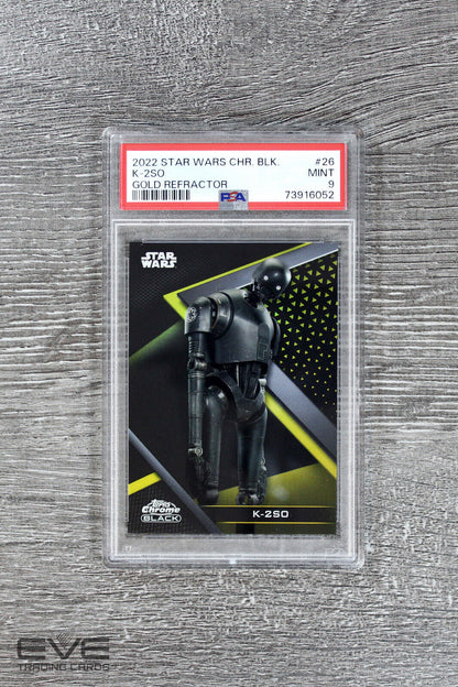 2022 Topps Star Wars Chrome Black #26 K-2SO Gold Refractor /50 - PSA 9