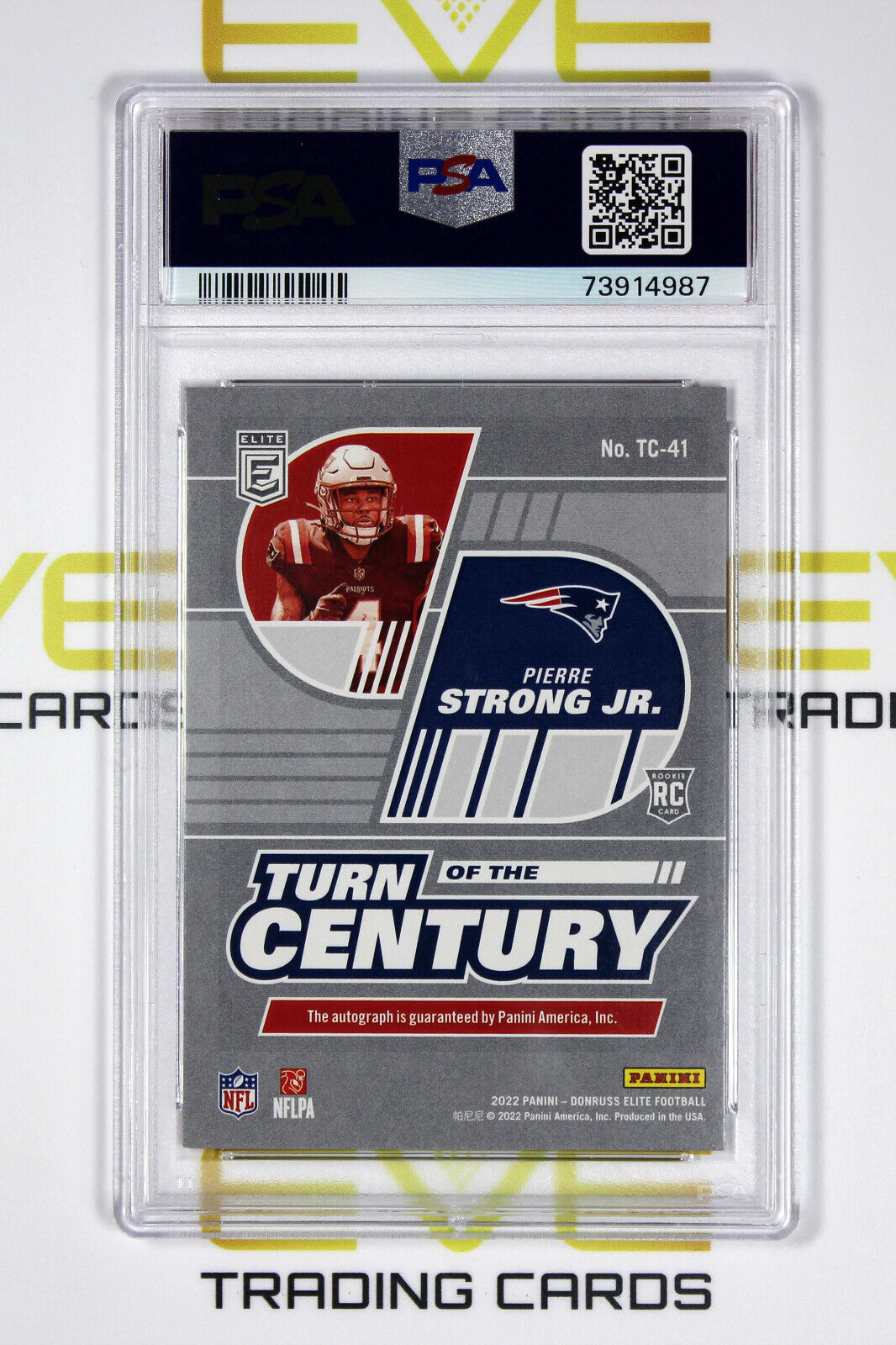 2022 Panini Donruss Elite NFL Card #TC-41 Pierre Strong Jr Red /75 -PSA 10 POP 1