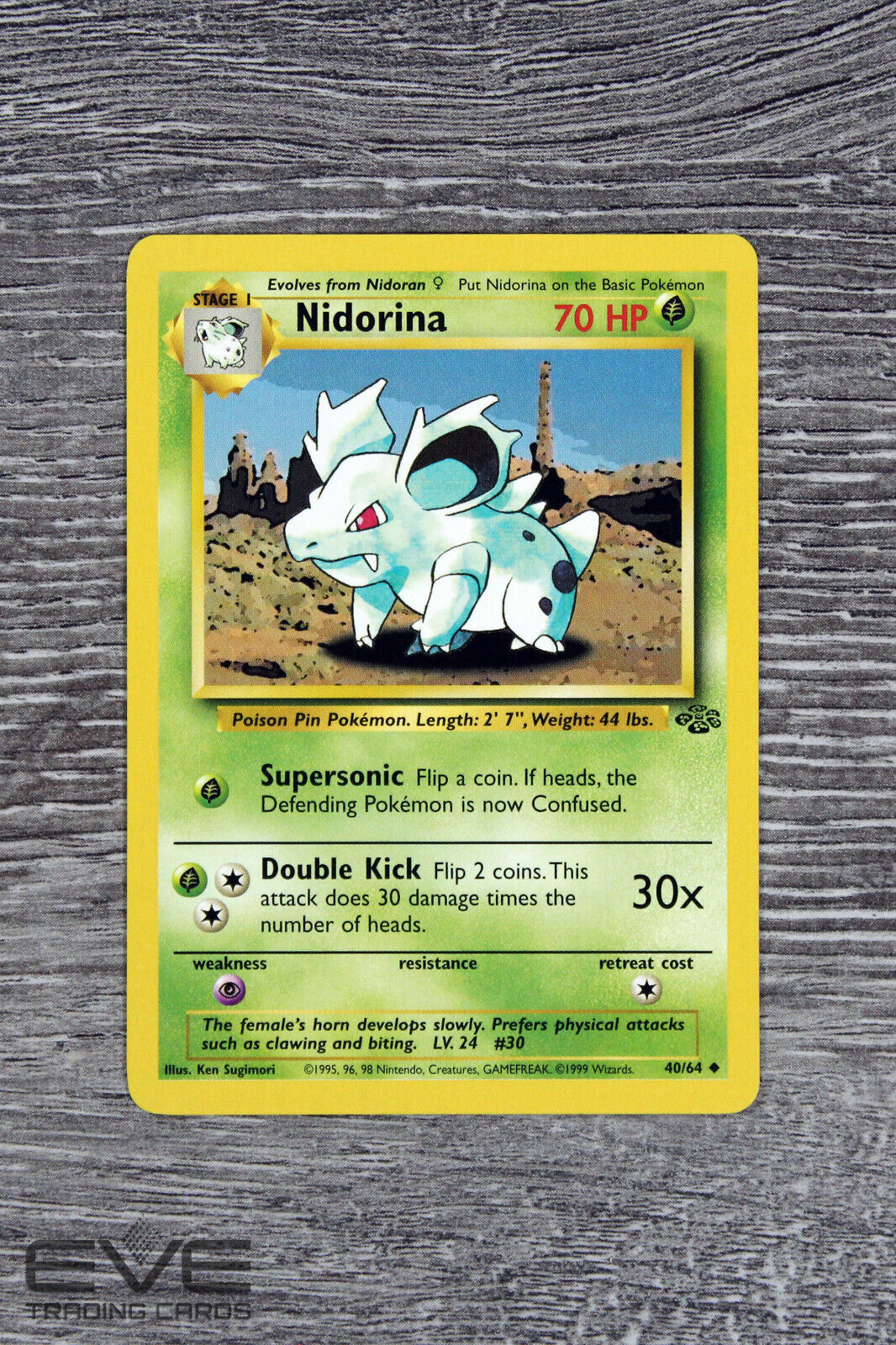 Raw Pokemon Card - #40/64 Nidorina Jungle WOTC - NM/M