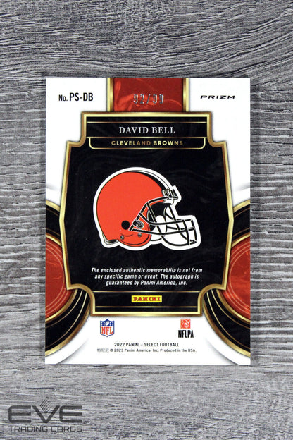 2022 Panini Select Silver Prizm NFL Card #PS-DB David Bell Patch Auto 92/99 NM/M