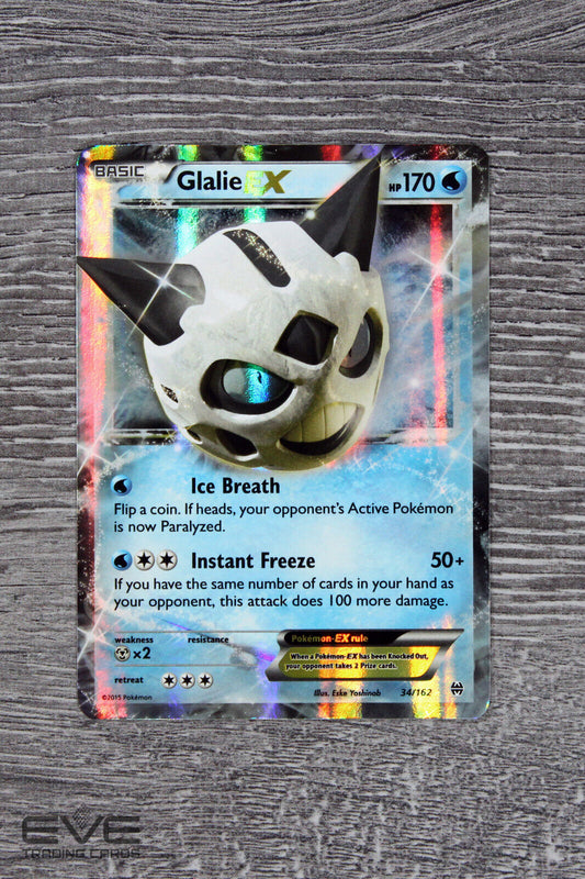 Raw Pokemon Card - #34/162 Glalie EX BREAKthrough Holo Ultra Rare - NM/M