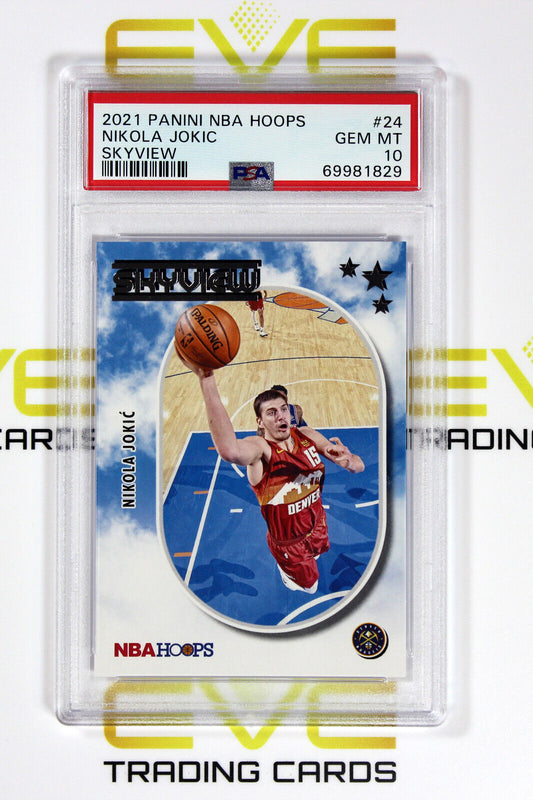 Graded Basketball Card - #24 2021 Panini NBA Hoops Skyview Nikola Jokic - PSA 10