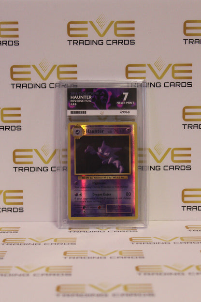 Graded Pokemon Card - 48/108 2016 Evolutions Haunter Reverse Foil - Ace 7