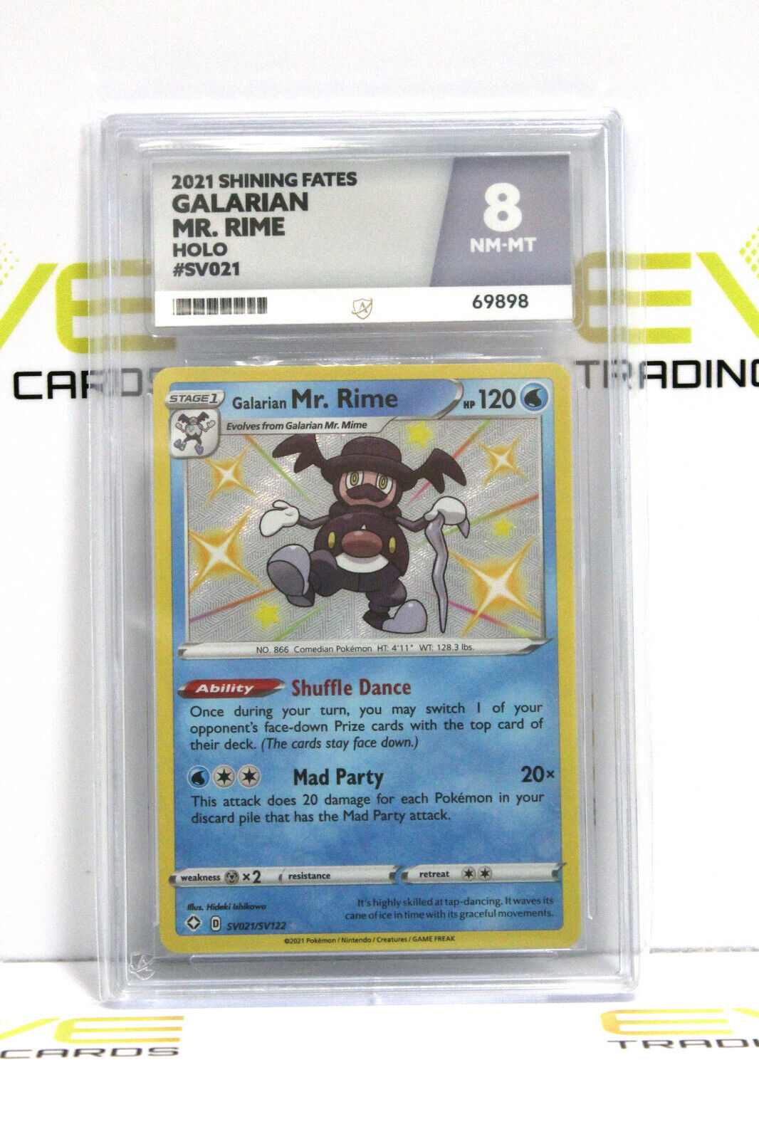 Graded Pokémon Card- SV021/SV122 2021 Galarian Mr Rime Shining Fates Holo -Ace 8