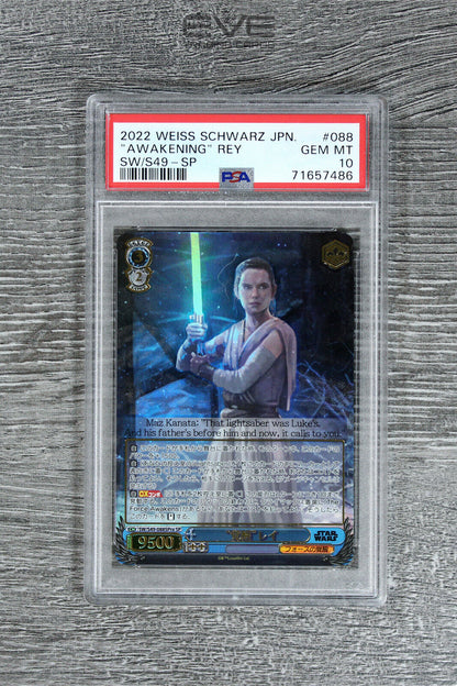 2022 Weiss Schwarz Japanese Star Wars Card "Awakening" Rey SW/S49-088S - PSA 10