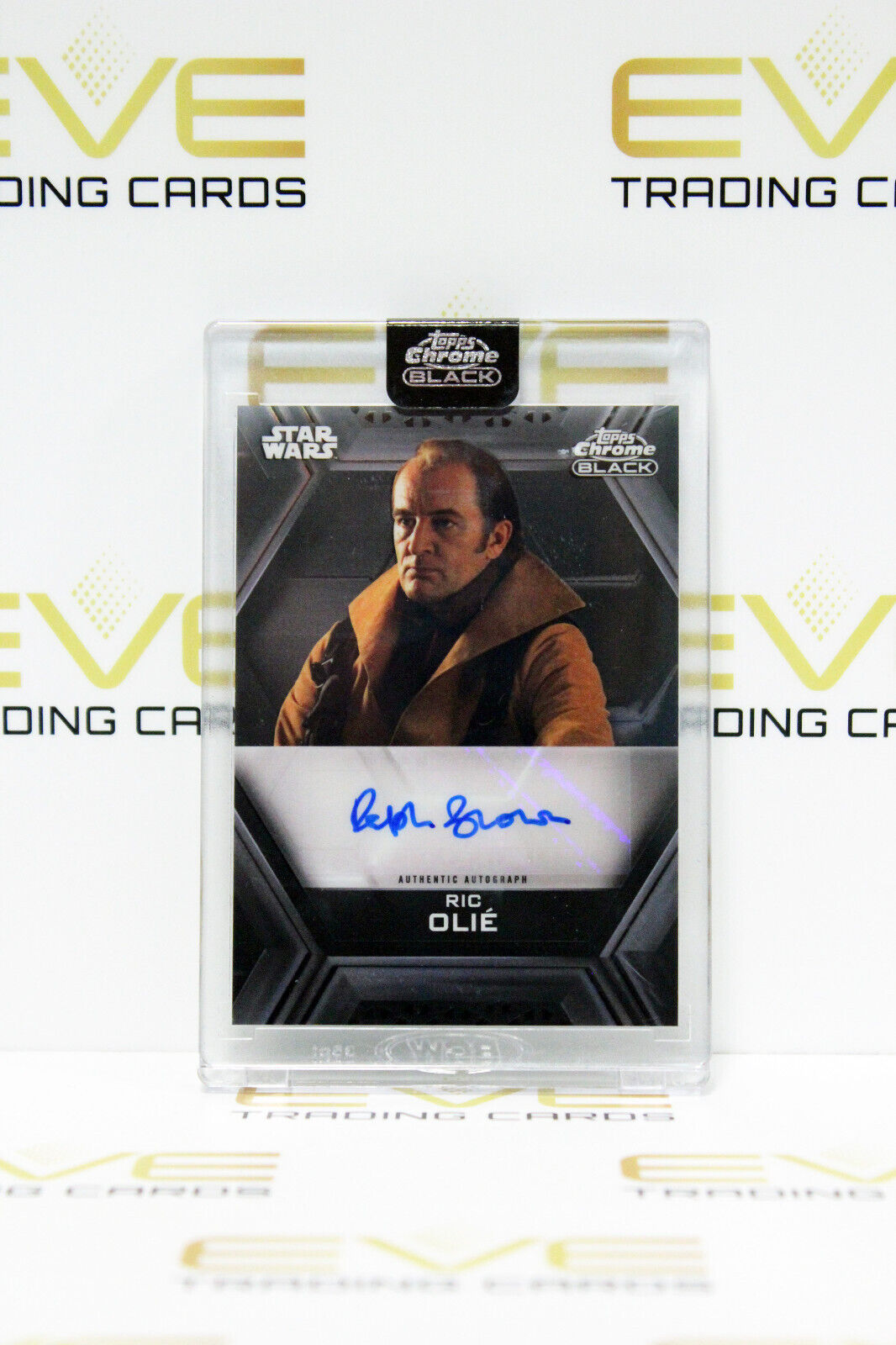 Topps Chrome Black Star Wars Ralph Brown as Ric Olie Autographed Slabbed Card