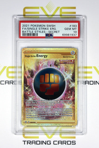 Graded Pokemon Card - #183/163 2021 Single Strike Energy Battle Styles - PSA 10