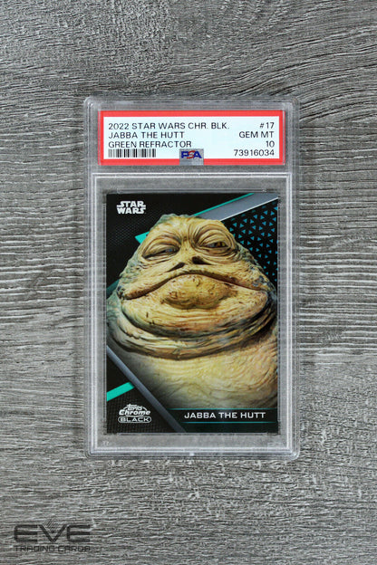 2022 Topps Star Wars Chrome Black #17 Jabba the Hutt Green Refractor /99 -PSA 10