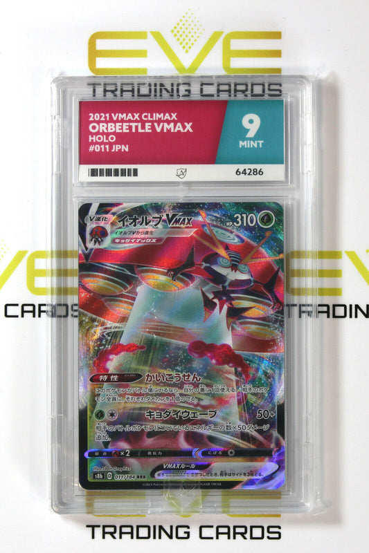 Graded Pokemon Card #011/184 2021 Orbeetle VMAX Climax Holo Japanese - Ace 9