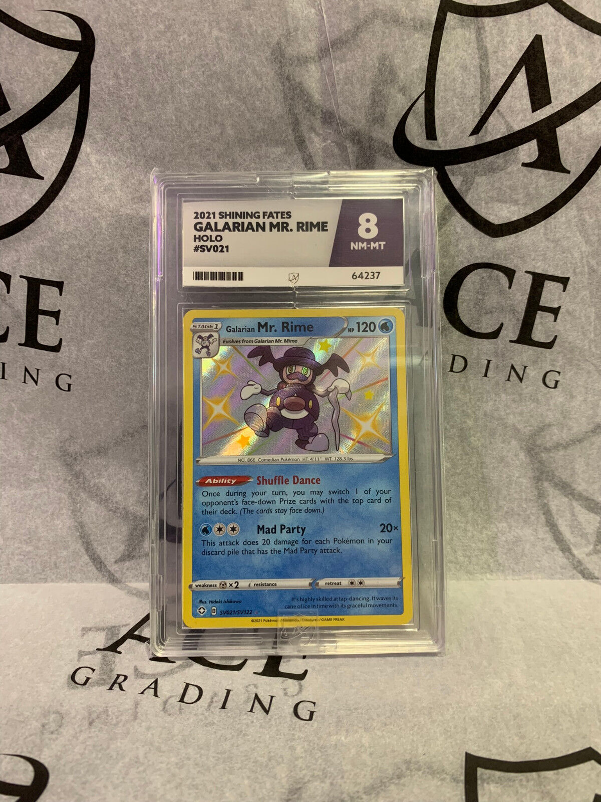 Graded Pokemon Card - #SV021/SV122 2021 SF Galarian Mr. Rime Holo - Ace 8