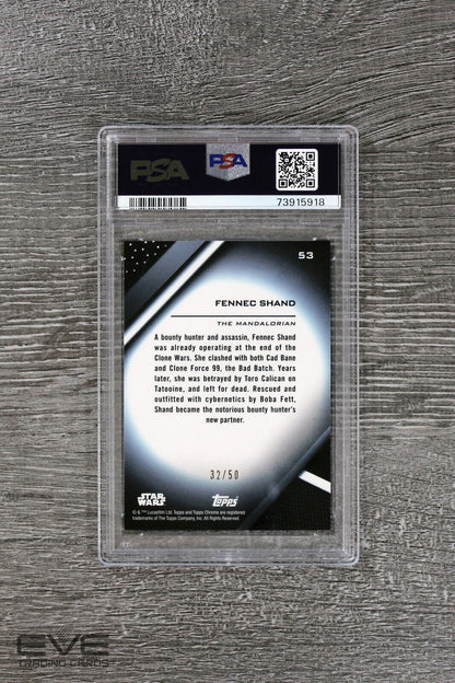 2022 Topps Star Wars Chrome Black #53 Fennec Shand Gold Refractor /50 - PSA 10