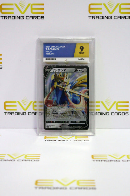 Graded Pokemon Card - #117/184 2021 VMAX Climax Zacian V Holo Japan - Ace 9