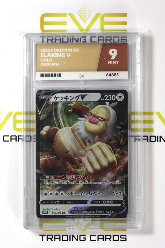 Graded Pokemon Card #059/071 2022 Slaking V Pokemon Go Holo Japanese - Ace 9