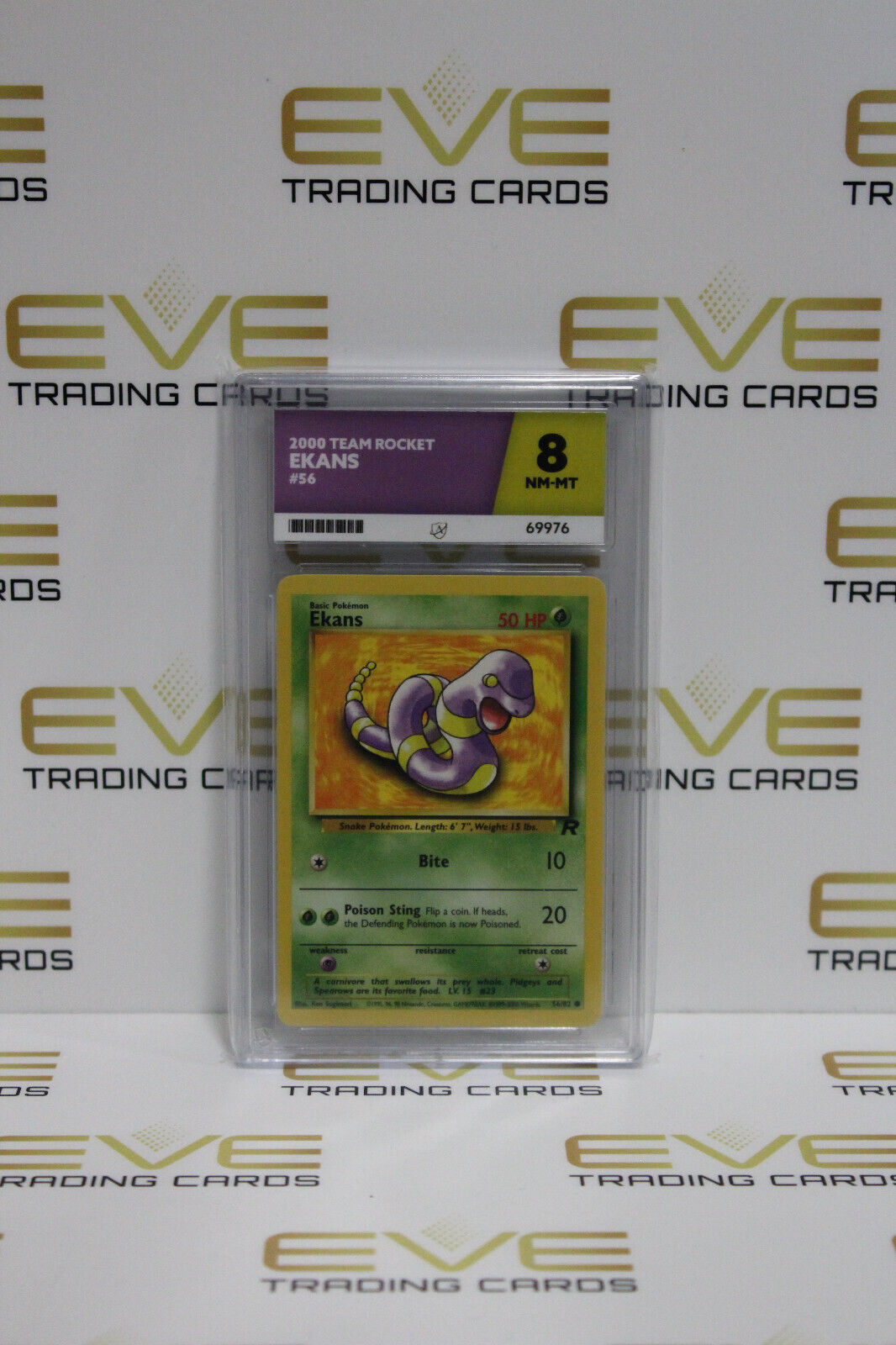 Graded Pokemon Card - #56/82 2000 Team Rocket Ekans - Ace 8