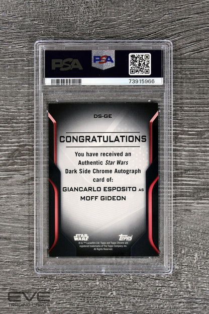 Topps Chrome Black Star Wars #DS-GE Giancarlo Esposito as Moff Gideon - PSA 10