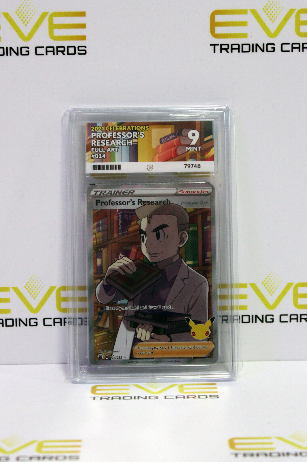 Graded Pokemon Card 024/025 2021 Celebrations Professor's Research FA - Ace 9