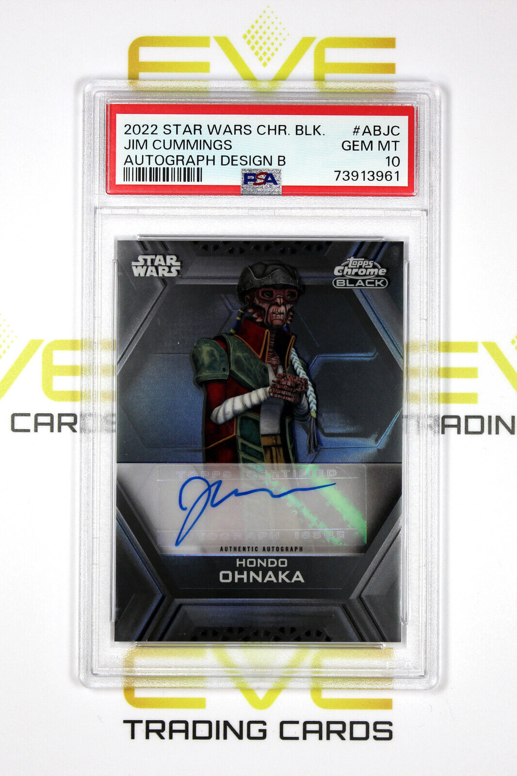 Topps Chrome Black Star Wars #AB-JC Jim Cummings as Hondo Ohnaka Design B PSA 10