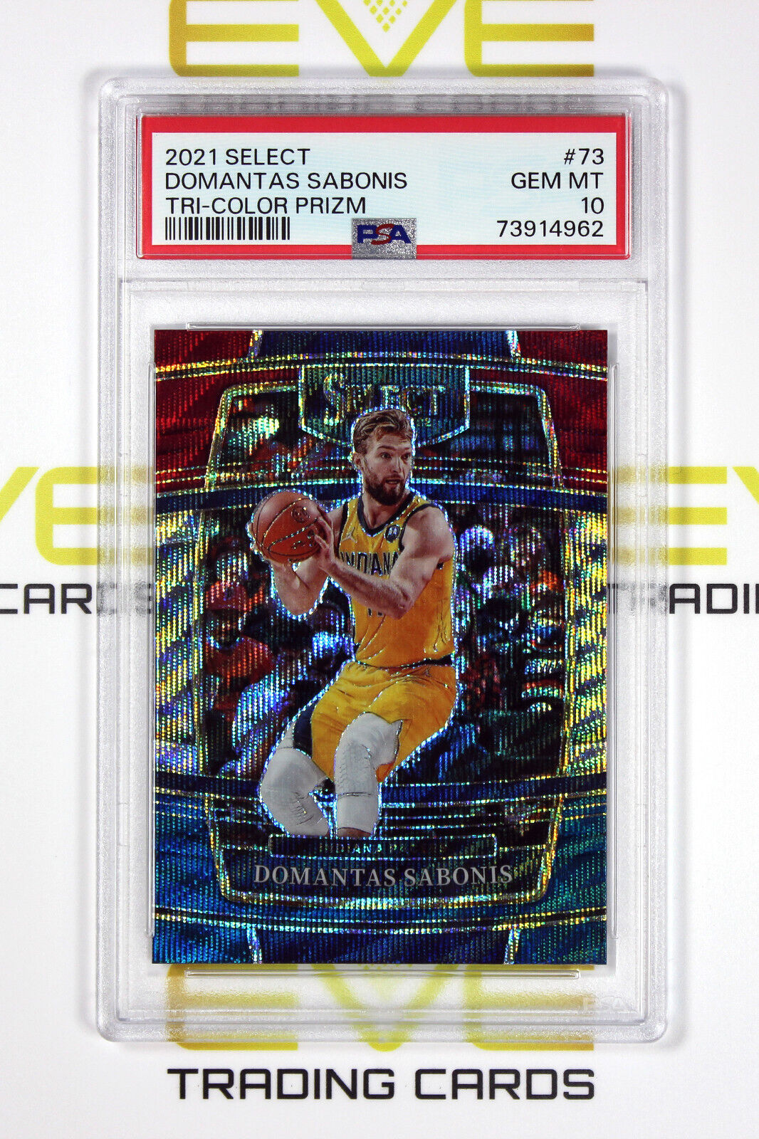 2021 Panini Select Basketball Card #73 Domantas Sabonis Tri-Color Prizm - PSA 10