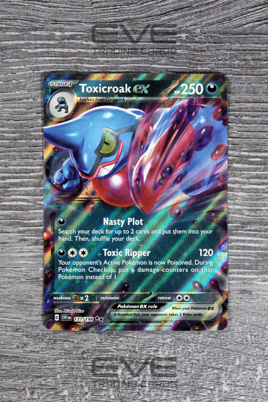 Raw Pokemon Card - #131/198 Toxicroak EX Scarlet & Violet Base Set SV1EN NM/Mint