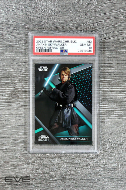 2022 Topps Star Wars Chrome Black #83 Anakin Skywalker Green Refract /99 PSA 10