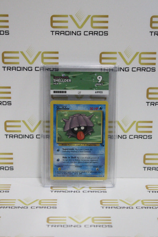 Graded Pokemon Card - #54/62 1999 Fossil Shellder - Ace 9