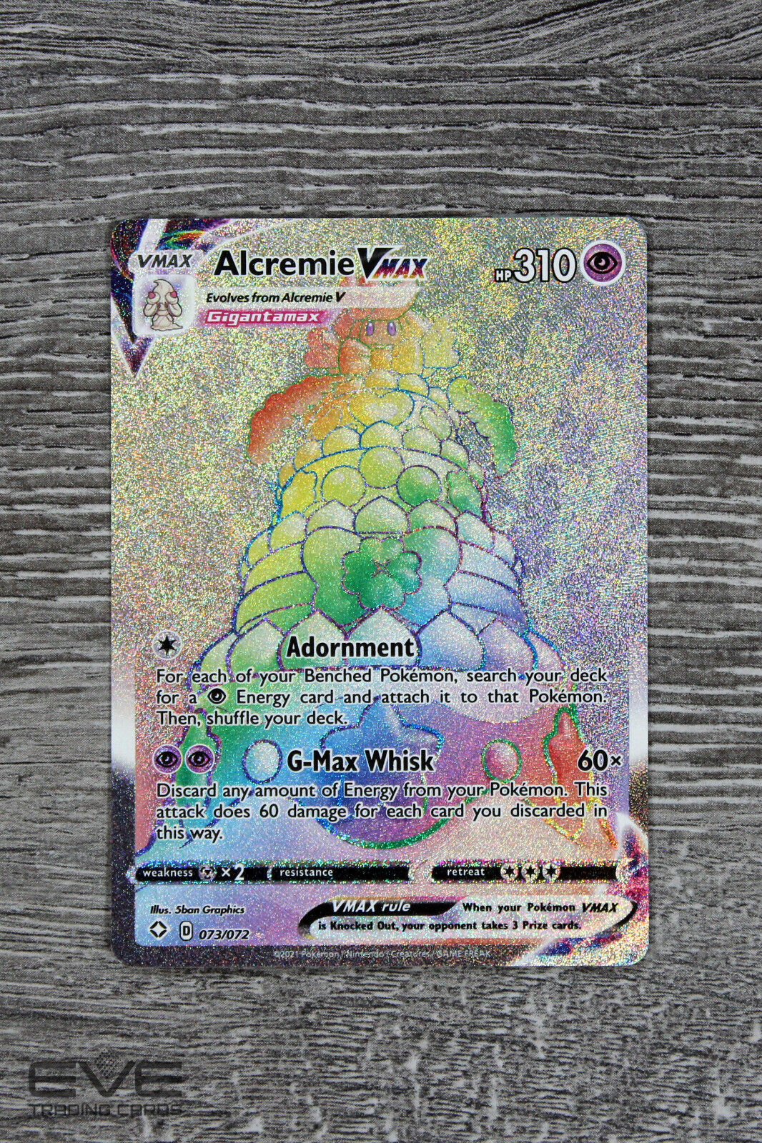 Raw Pokemon Card - #073/072 Alcremie VMAX Shining Fates Holo Secret Rare - NM/M