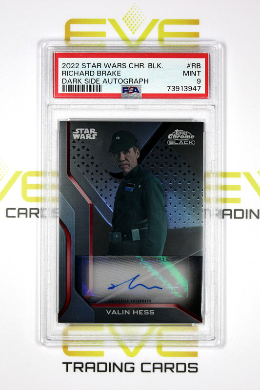 Topps Chrome Black Star Wars #DS-RB Richard Brake as Valin Hess Auto - PSA 9