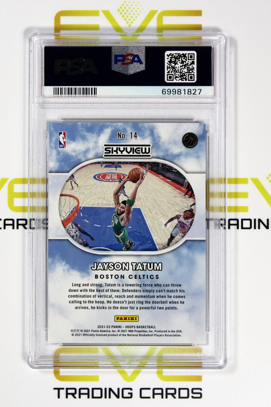 Graded Basketball Card - #14 2021 Panini NBA Hoops Skyview Jayson Tatum - PSA 10