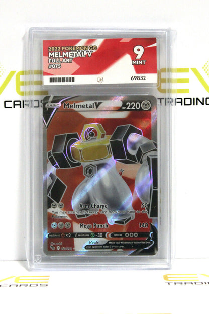 Graded Pokémon Card - #075/078 2022 Melmetal V Pokemon Go Full Art - Ace 9