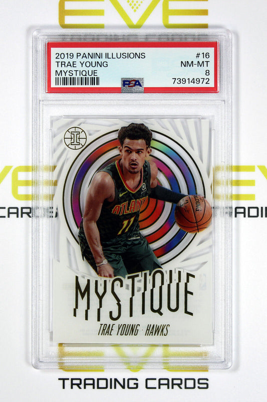 2019 Panini Illusions Basketball Card #16 Trae Young Mystique - PSA 8