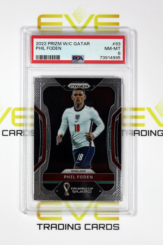 2022 Panini Prizm FIFA Road to World Cup #93 - Phil Foden - PSA 8