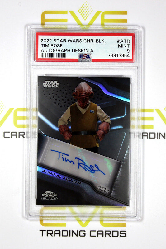 Topps Chrome Black Star Wars #A-TR Tim Rose as Admiral Ackbar Autograph - PSA 9