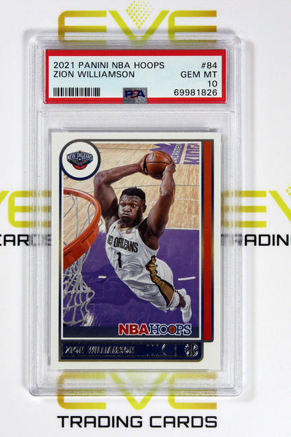 Graded Basketball Card - #84 2021 Panini NBA Hoops Zion Williamson - PSA 10