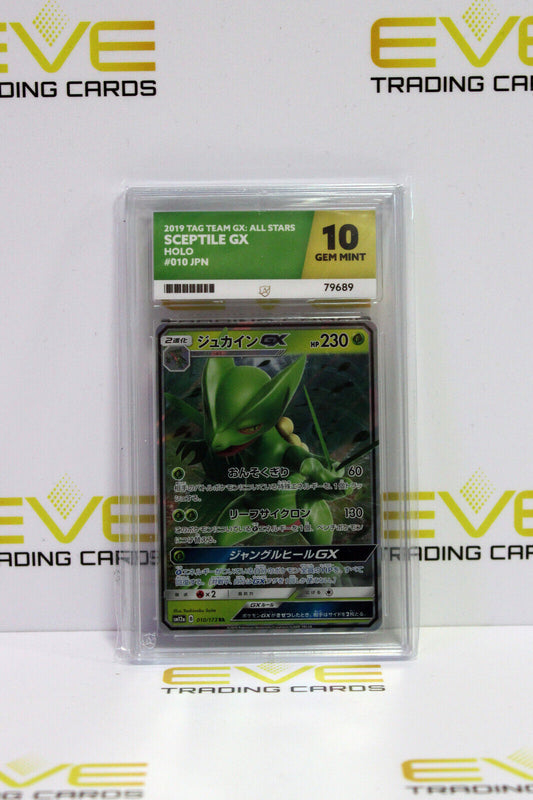 Graded Pokemon Card - 010/173 2019 Tag Team GX All Stars Sceptile Holo - Ace 10