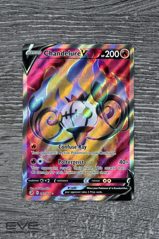 Raw Pokemon Card - #247/264 Chandelure V Fusion Strike Holo Full Art - NM/M