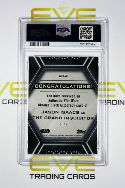 Topps Chrome Black Star Wars #AB-JI Jason Isaacs as Grand Inquisitor /25 - PSA 9