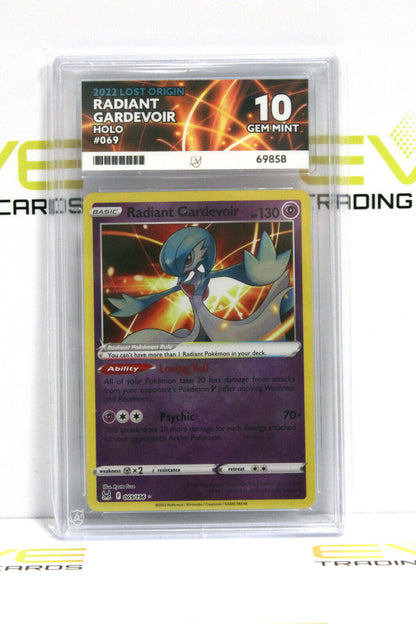 Graded Pokémon Card - #069/196 2022 Radiant Gardevoir Lost Origin Holo - Ace 10