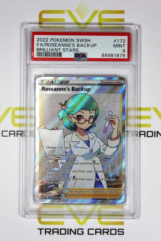 Graded Pokemon Card - #172/172 2022 Roseanne's Backup Brilliant Stars - PSA 9