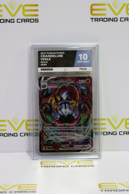 Graded Pokemon Card - #040/264 2021 Fusion Strike Chandelure VMAX Holo - Ace 10