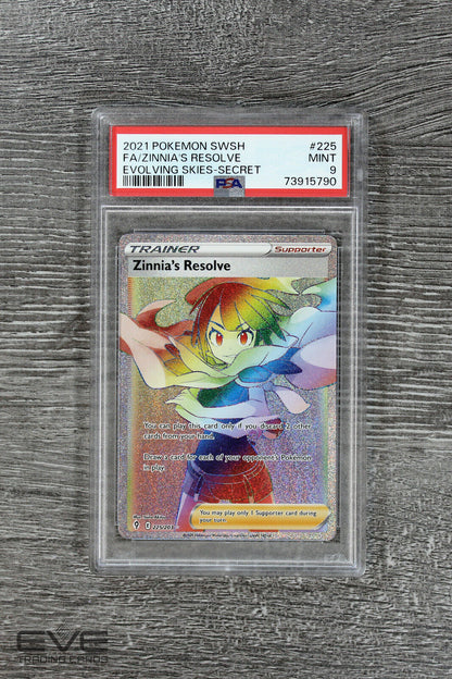 Pokemon Card - #225/203 2021 Zinnia's Resolve Secret Evolving Skies - PSA 9