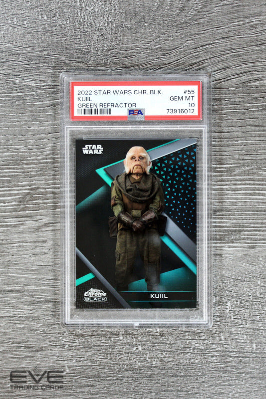 2022 Topps Star Wars Chrome Black #55 Kuiil Green Refractor /99 - PSA 10