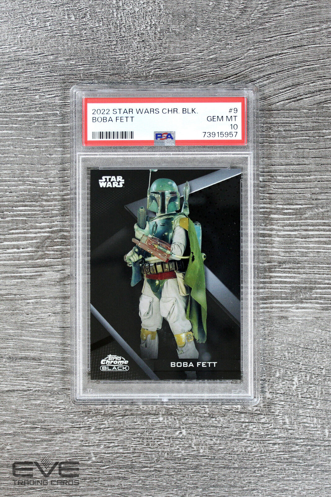 2022 Topps Star Wars Chrome Black #9 Boba Fett Base Card - PSA 10