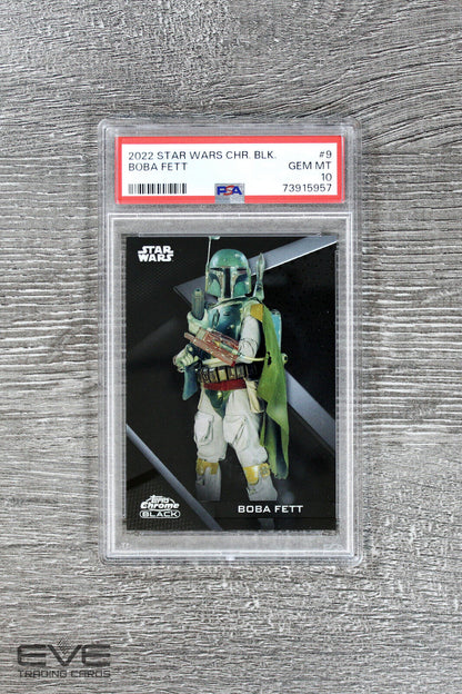 2022 Topps Star Wars Chrome Black #9 Boba Fett Base Card - PSA 10