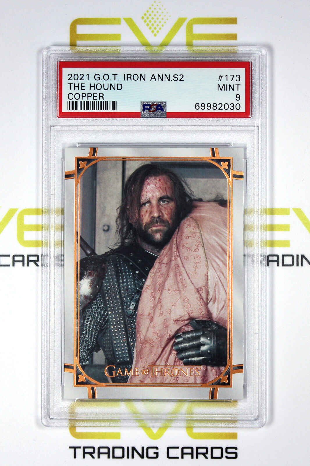 Graded Game of Thrones Card - #173 2021 The Hound - Copper /199 - PSA 9