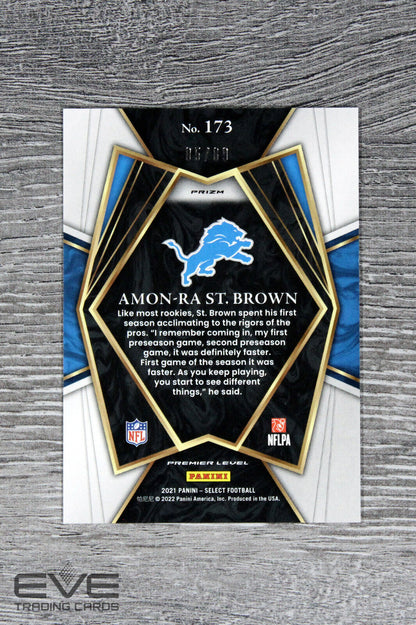 2021 Panini Select NFL Card #173 Amon-Ra St Brown Dragon Scale Prizm /89 NM/M