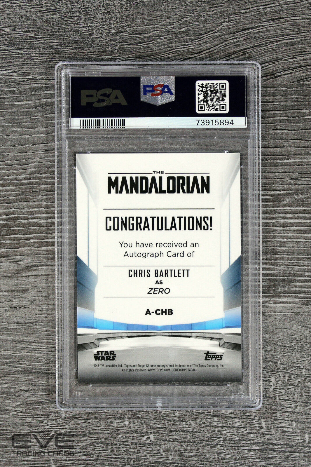 Topps Star Wars The Mandalorian #A-CHB Chris Bartlett as Zero Auto - PSA 9