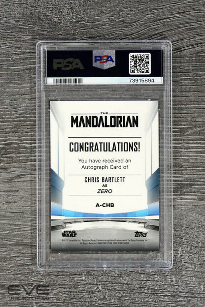 Topps Star Wars The Mandalorian #A-CHB Chris Bartlett as Zero Auto - PSA 9