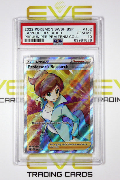 Graded Pokemon Card - #SWSH152 2022 Professor's Research Prof Juniper - PSA 10